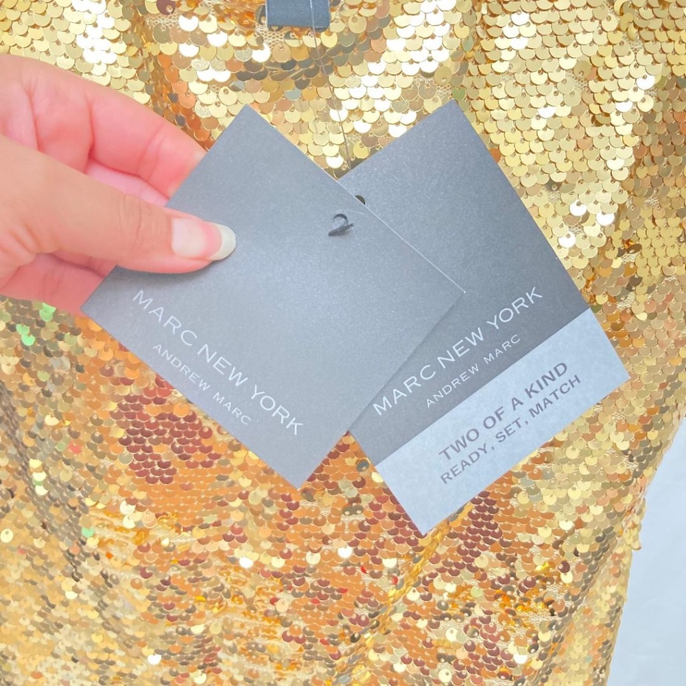 Marc New York Gold Sequin Top - Picture 8 of 11